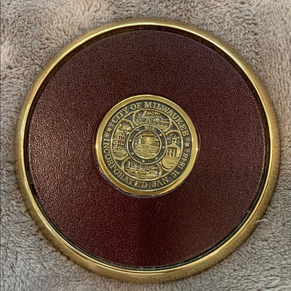 Solid Brass City of Milwaukee Commemorative Coaster